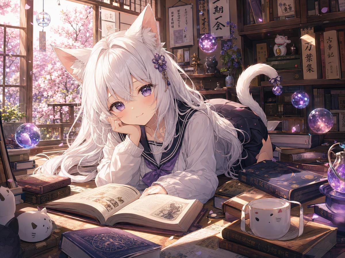 少女萝莉动漫-《猫耳书屋日记》治愈系列